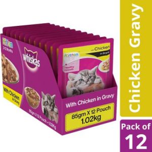 Whiskas Kitten (2-12 months) Chicken 1.02 kg (12x0.09 kg) Wet Young, New Born Cat Food