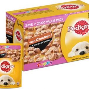 PEDIGREE Gravy Chicken Chunks for Puppy Chicken 1.05 kg (15x0.07 kg) Wet Young, New Born Dog Food