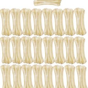 Bow! Wow !! Bow Wow Raw Hide Pressed Bones 4 Inches 25 PCs Lamb Dog Chew  (1 kg, Pack of 25)