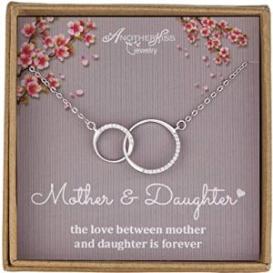Mother Daughter Necklace - Sterling Silver 2 Circle Necklace