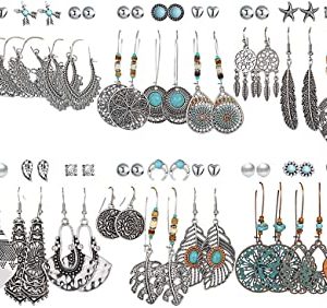 36 Pairs Fashion Vintage Drop Dangle Earrings Set for Women/Girls