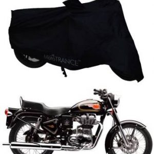 MOTOTRANCE Two Wheeler Cover for Royal Enfield  (Bullet 500, Black)