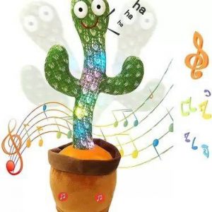 trendyebros Dancing Cactus with Lights Up Talking Singing Toy Education Toys for Kids  (Green, Brown)