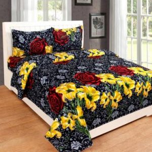 RED BEAR 144 TC Cotton Double Floral Bedsheet